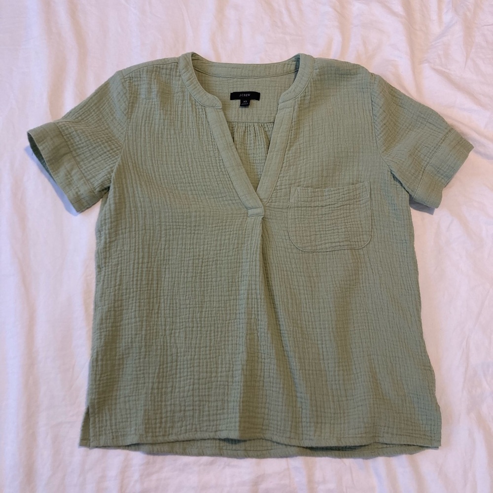 J. Crew light green gauze top